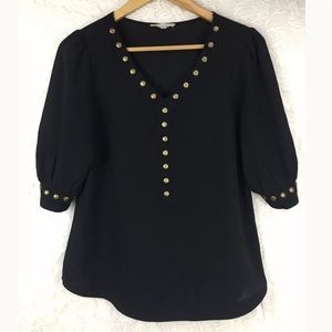 41 Hawthorn Stitch Fix Black Sheer Blouse Small